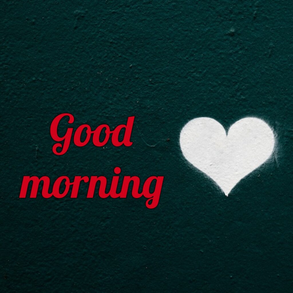 A beautiful white colour heart made in wall looking like a lovely good morning images