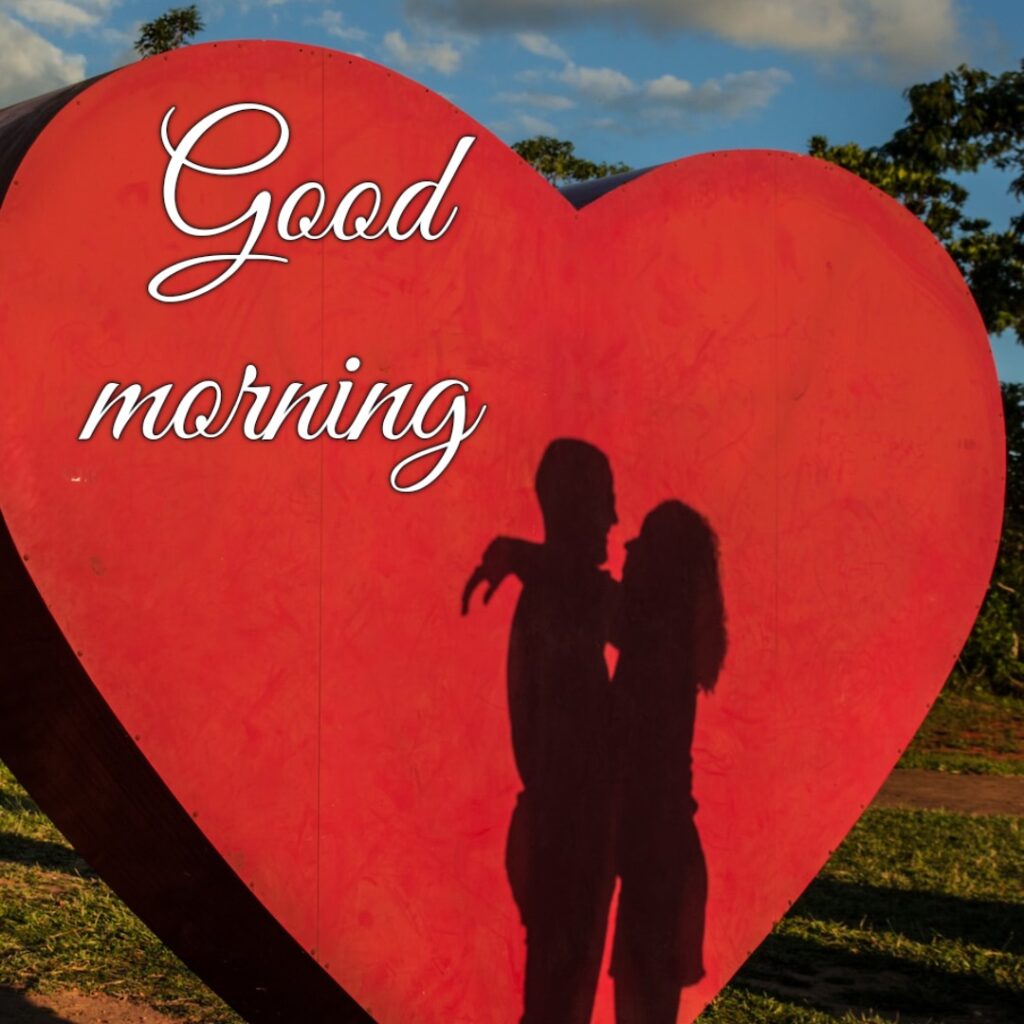 A beautiful couple in a heart looking like a lovely good morning images