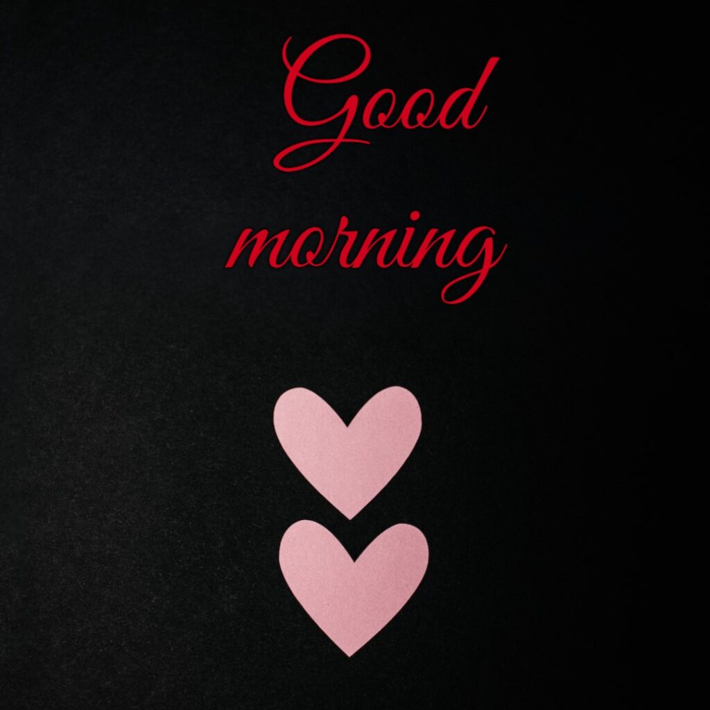Beautiful two pink colour hearts made in wall looking like a lovely good morning images