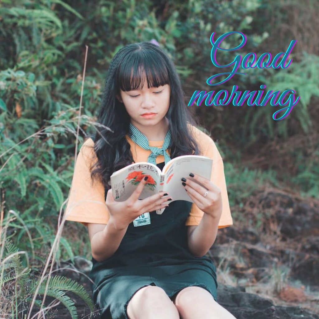 Hot girl good morning images in this a beautiful girl reading boooks