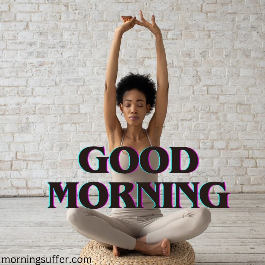 A woman is dong yoga and meditation early in the morning looking like a good morning images free download