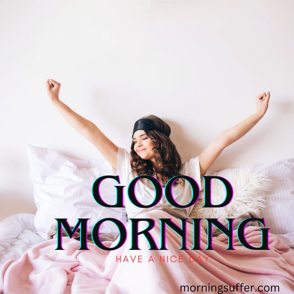 A beautiful girl is waking up in the morning looking like a good morning images free download