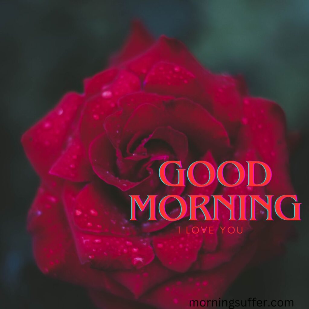 A beautiful red rose looking like a good morning images free download