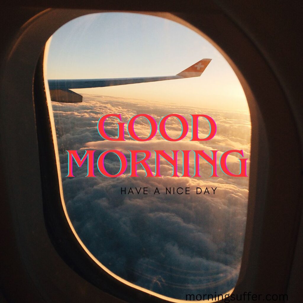 A aeroplane in sky and see the sun by its window looking like a good morning images free download
